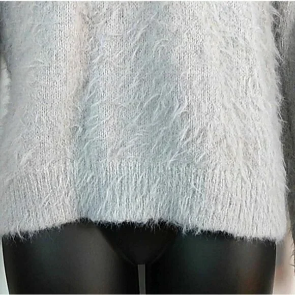 LC Lauren Conrad Women's Sweater Gray Purple Sz S Fair Isle Boat Neck Soft Cozy - Picture 5 of 11